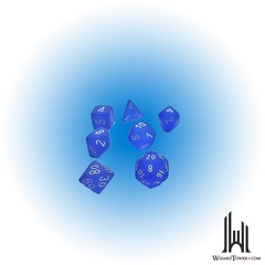 Frosted - Polyhedral 7-Die Set - Blue / White